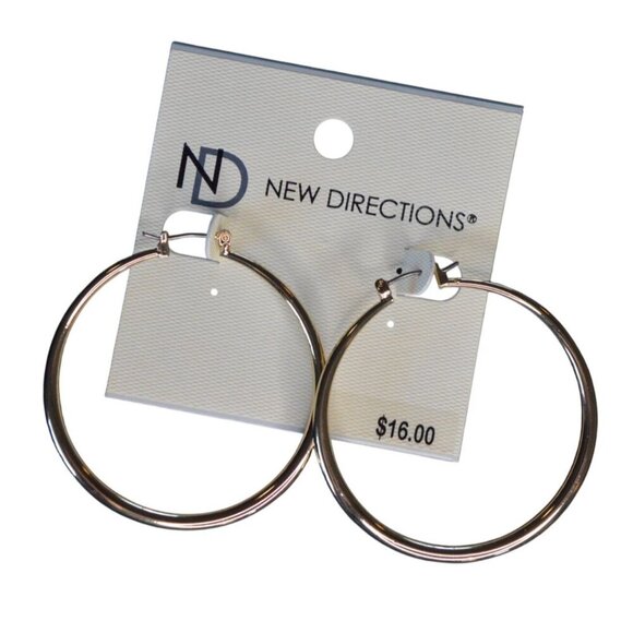 New Directions Gold-Tone Hoop Earrings - Picture 1 of 5